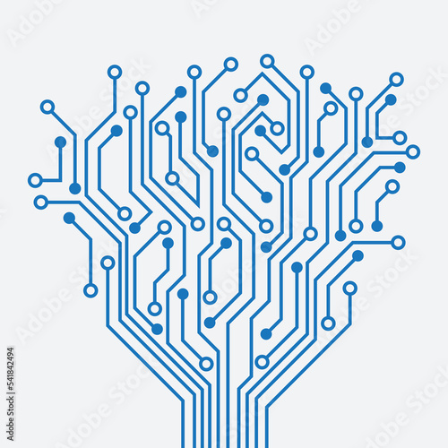 tech tree electrical circuit digital logo vector illustration.