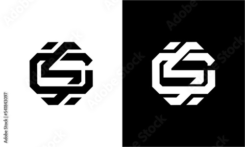 letter cs abstract logo design