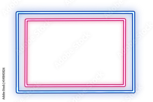 Square neon. Modern neon glowing square banner. Abstract neon square with glowing lines. glowing neon light square in empty.