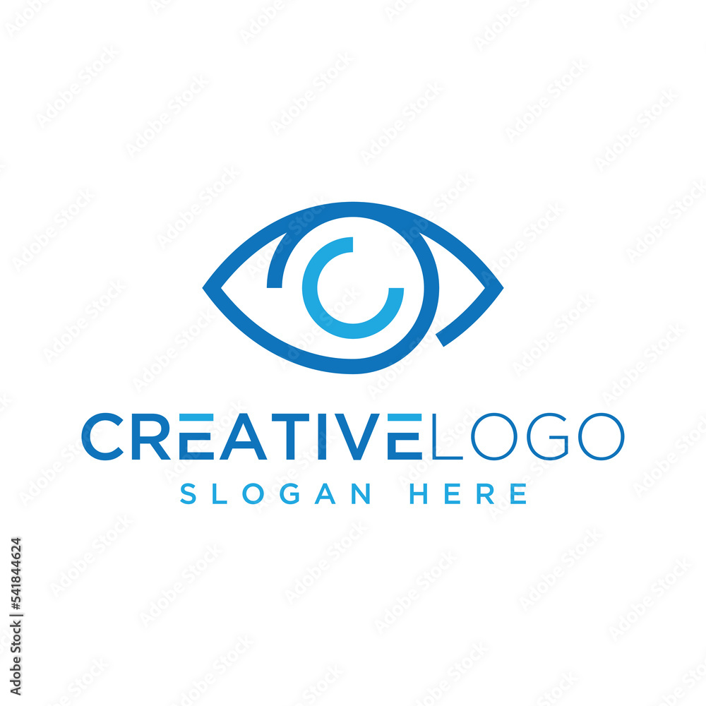 Vector graphic of simple eye logo design template