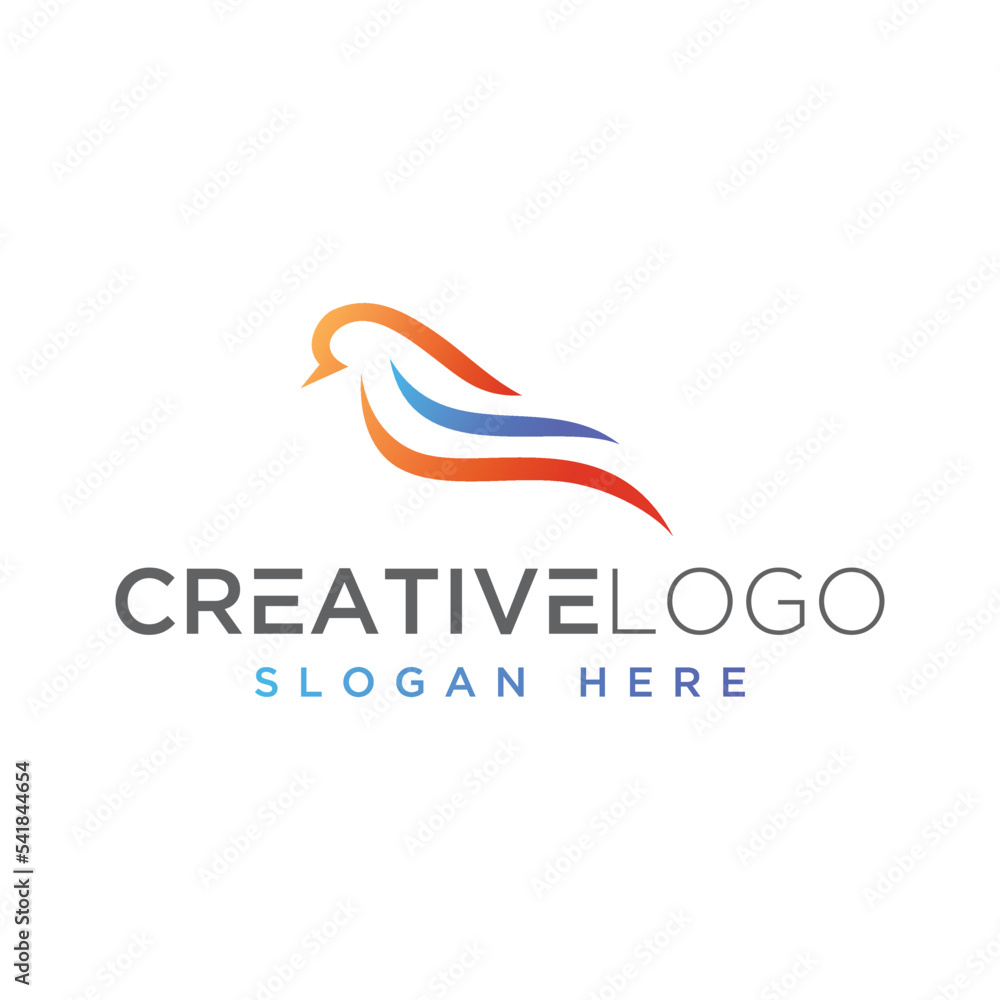 Modern vector graphic of abstract bird logo design template
