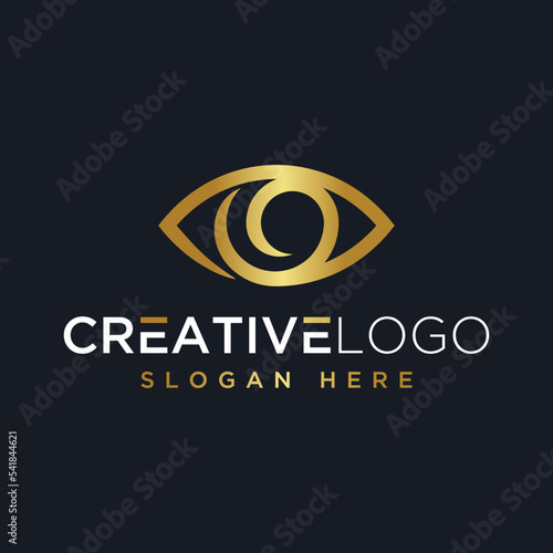 Vector graphic of simple eye logo design template