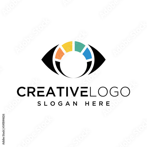 Vector graphic of simple eye logo design template