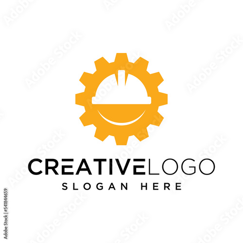Vector graphic of cap construction logo design template