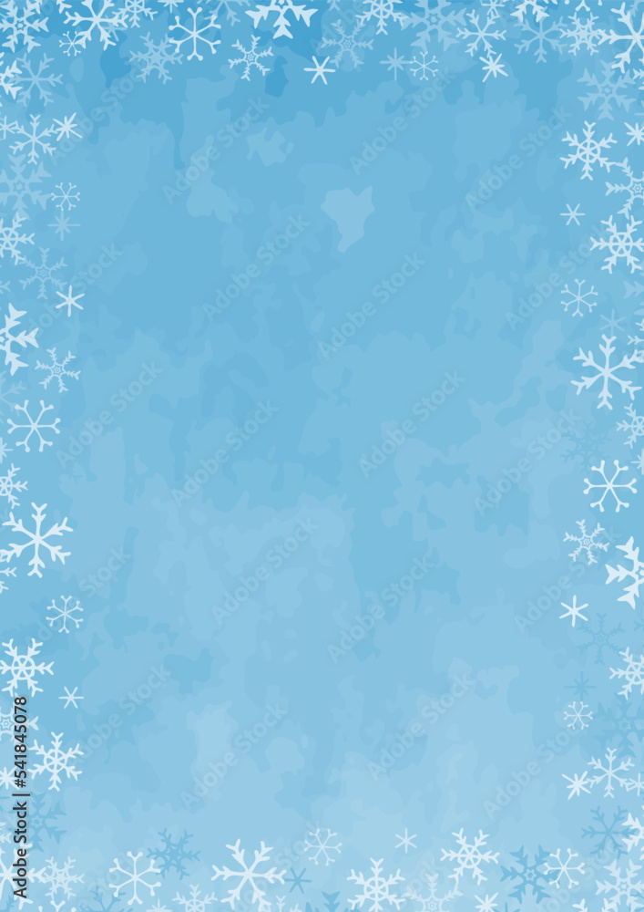 可愛い手描きの雪の結晶の背景イラスト