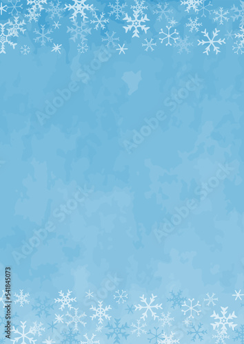 綺麗な手描きの雪の結晶の背景イラスト