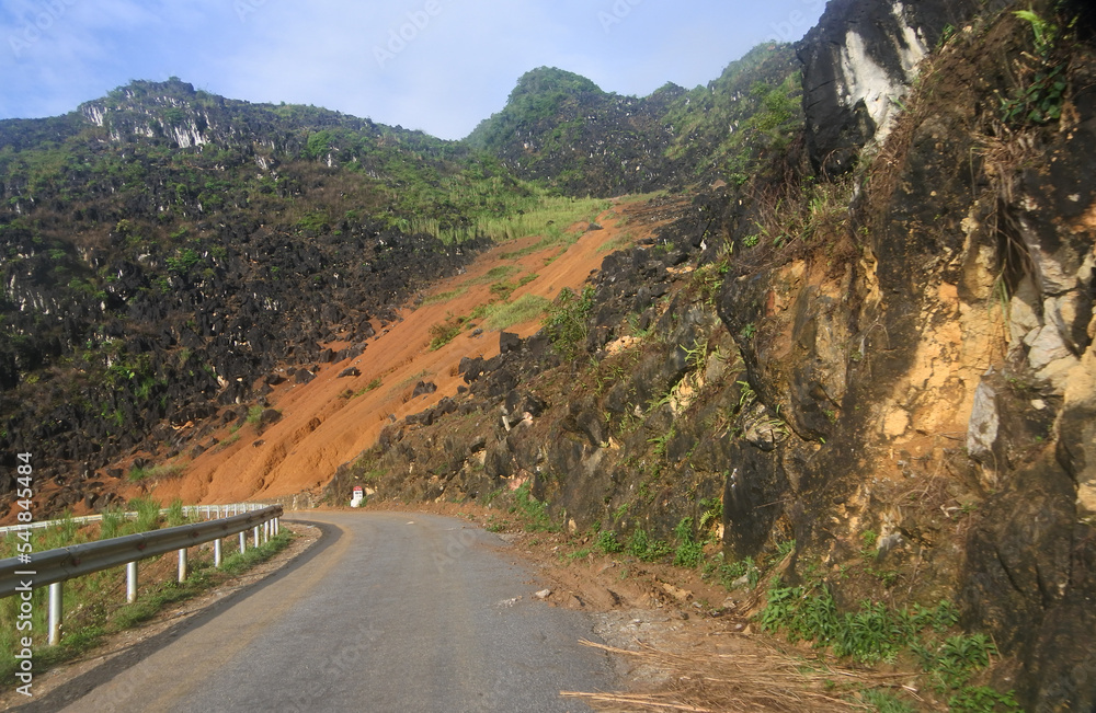 Amazing mountains landscape around Ha Giang province in North Vietnam.