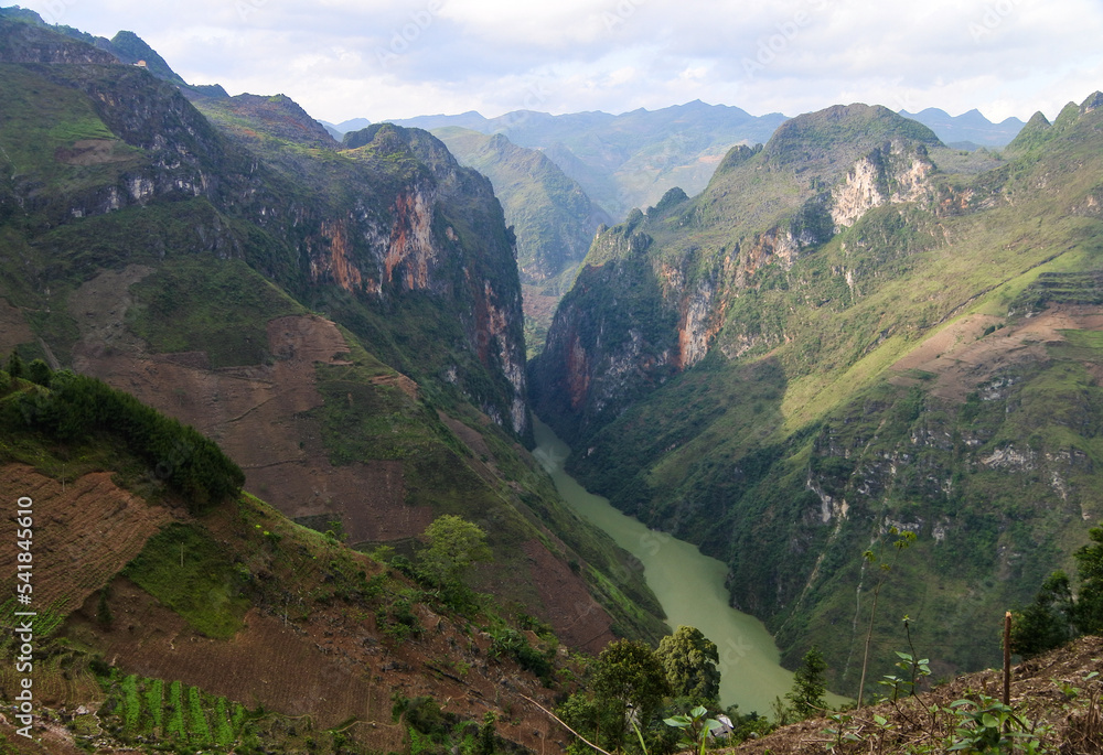 Amazing mountains landscape around Ha Giang province in North Vietnam.