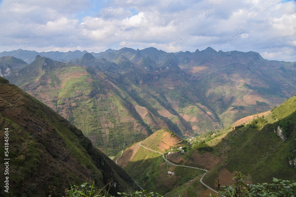 Amazing mountains landscape around Ha Giang province in North Vietnam.