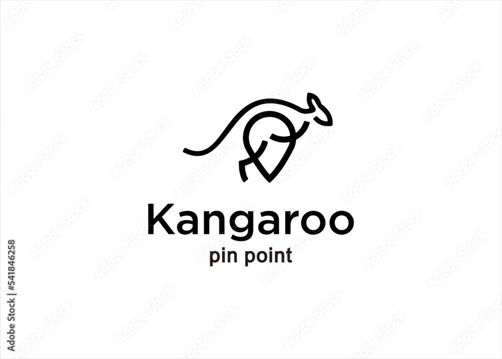kangaroo logo pin point maps location concept kangaroo logo pin point maps location concept