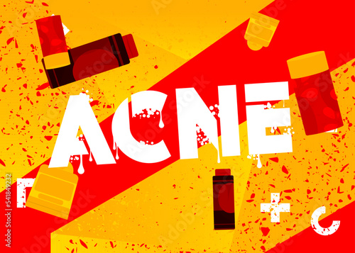Acne Graffiti tag. Abstract modern street art decoration performed in urban painting style.