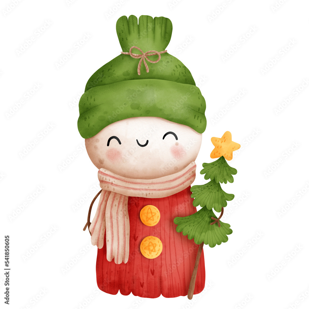 christmas snowman Stock Illustration | Adobe Stock