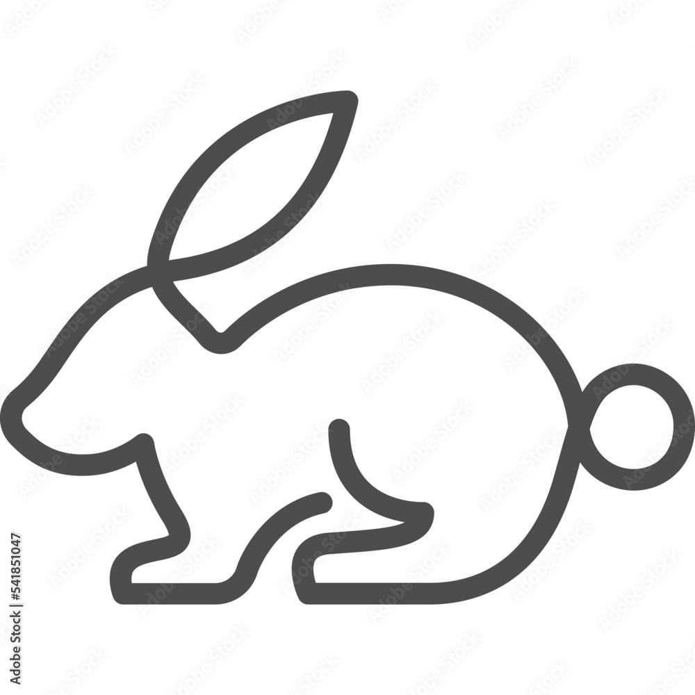 rabbit continuous line art style vector illustration. Mono lineal design for minimal concept