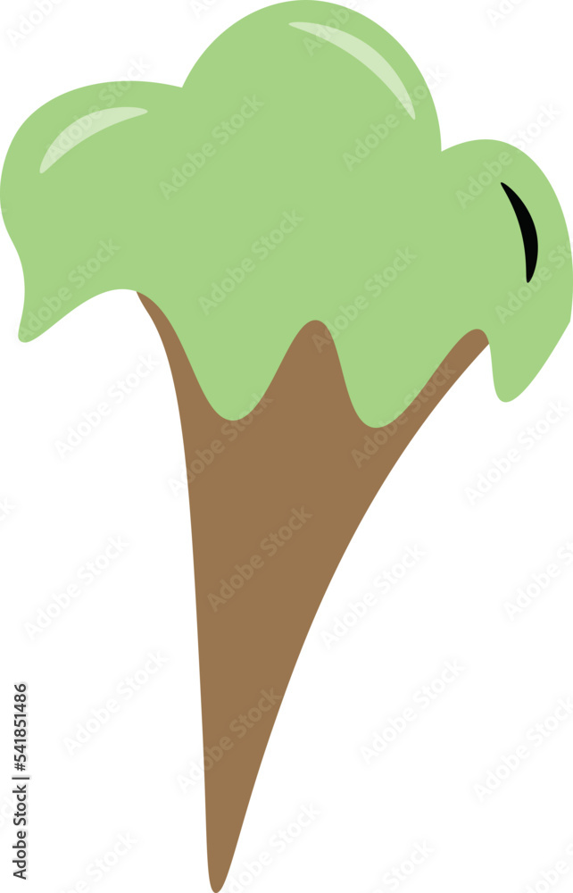 green ice cream with drop shadow effect veggies ice cream Stock Vector