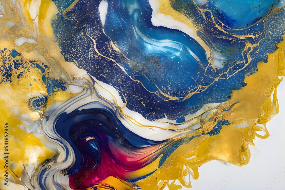 Abstract fluid art painting in alcohol ink technique.