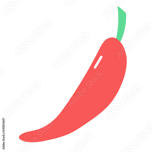 red chilli pepper vegan vegetable spicy veges organic cooking doodle flat