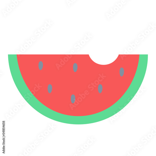 watermelon fruit healthy juicy fresh doodle flat