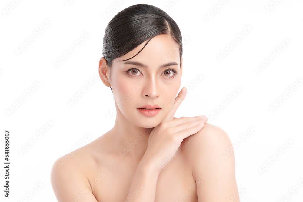 Beautiful young asian woman with clean fresh skin on white background, Face care, Facial treatment, Cosmetology, beauty and spa, Asian women portrait. Beautiful young asian woman with clean fresh skin on white background, Face care, Facial treatment, Cosmetology, beauty and spa, Asian women portrait.