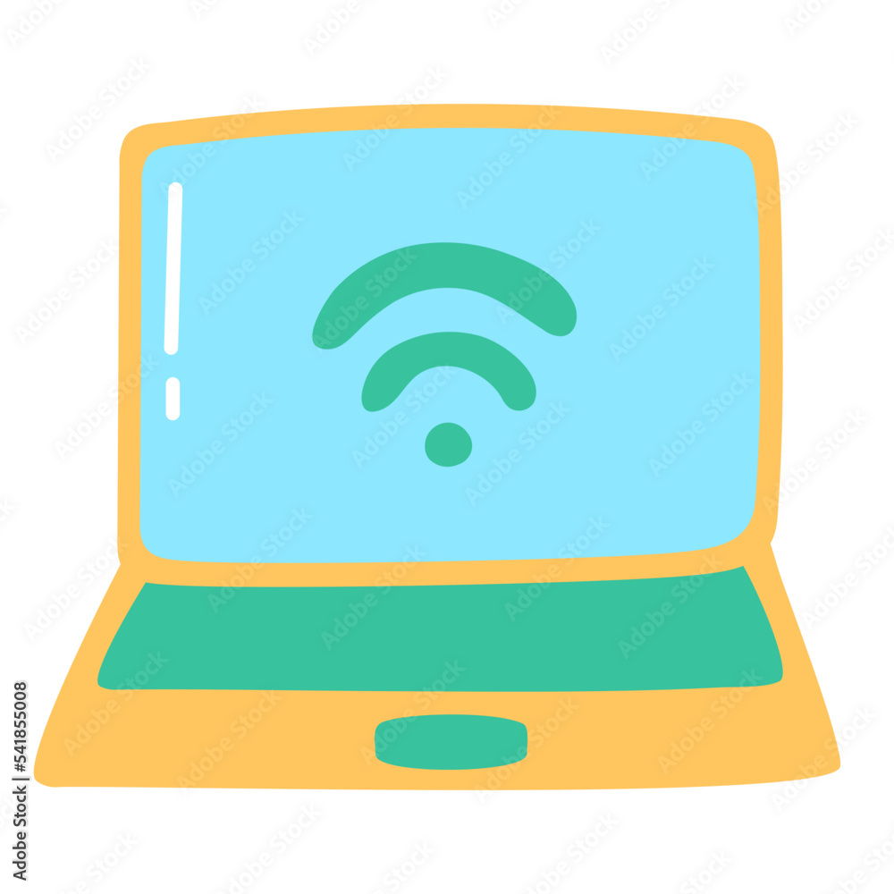 Fototapeta premium laptop wifi internet wireless connection computer notebook gradient icon