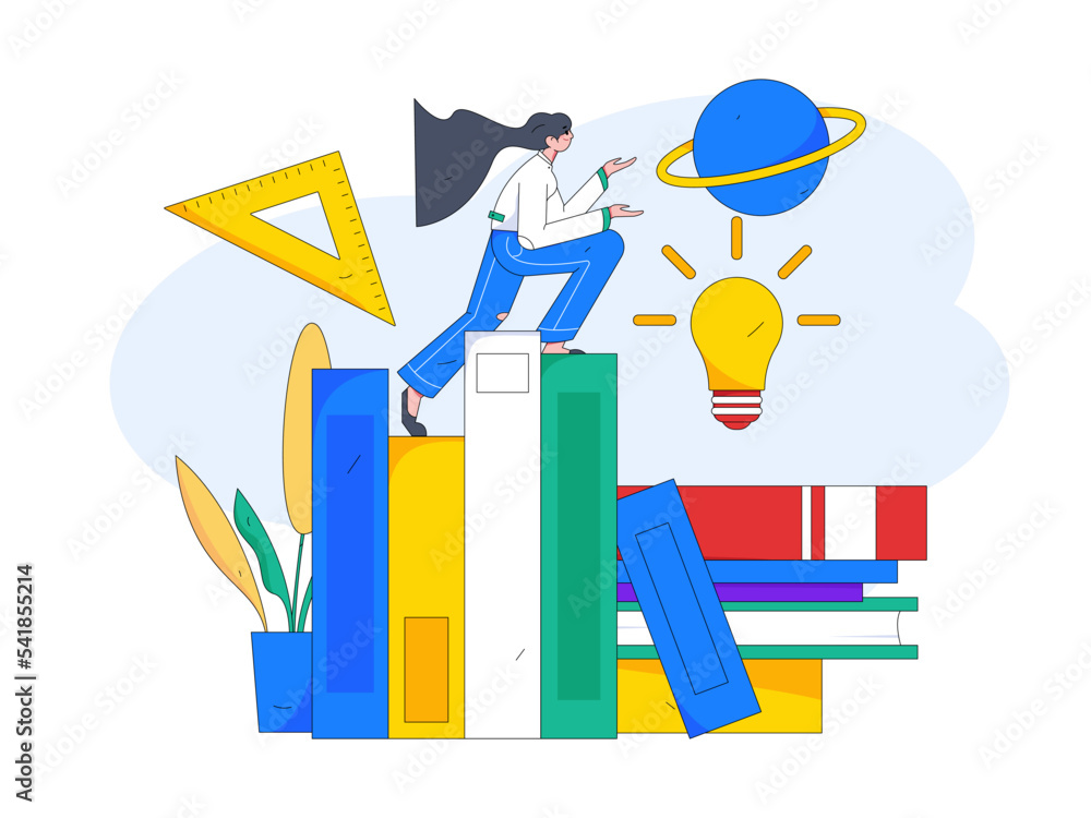 Reading learning remote online education through online classes flat vector concept operation illustration Reading learning remote online education through online classes flat vector concept operation illustration