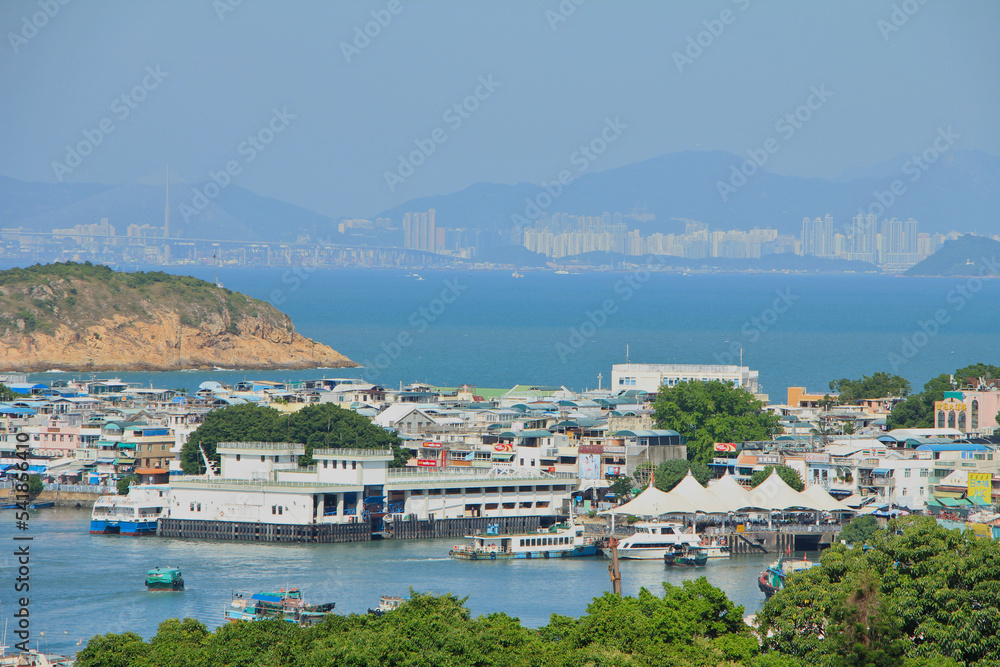 Beautiful Scenery of Cheung Chau with Hong Kong Island in the Backdrop