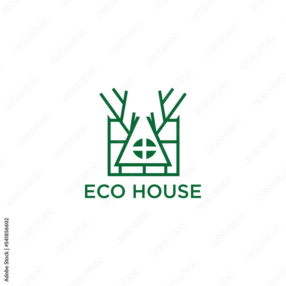 Eco House logo icon design template flat vector Eco House logo icon design template flat vector