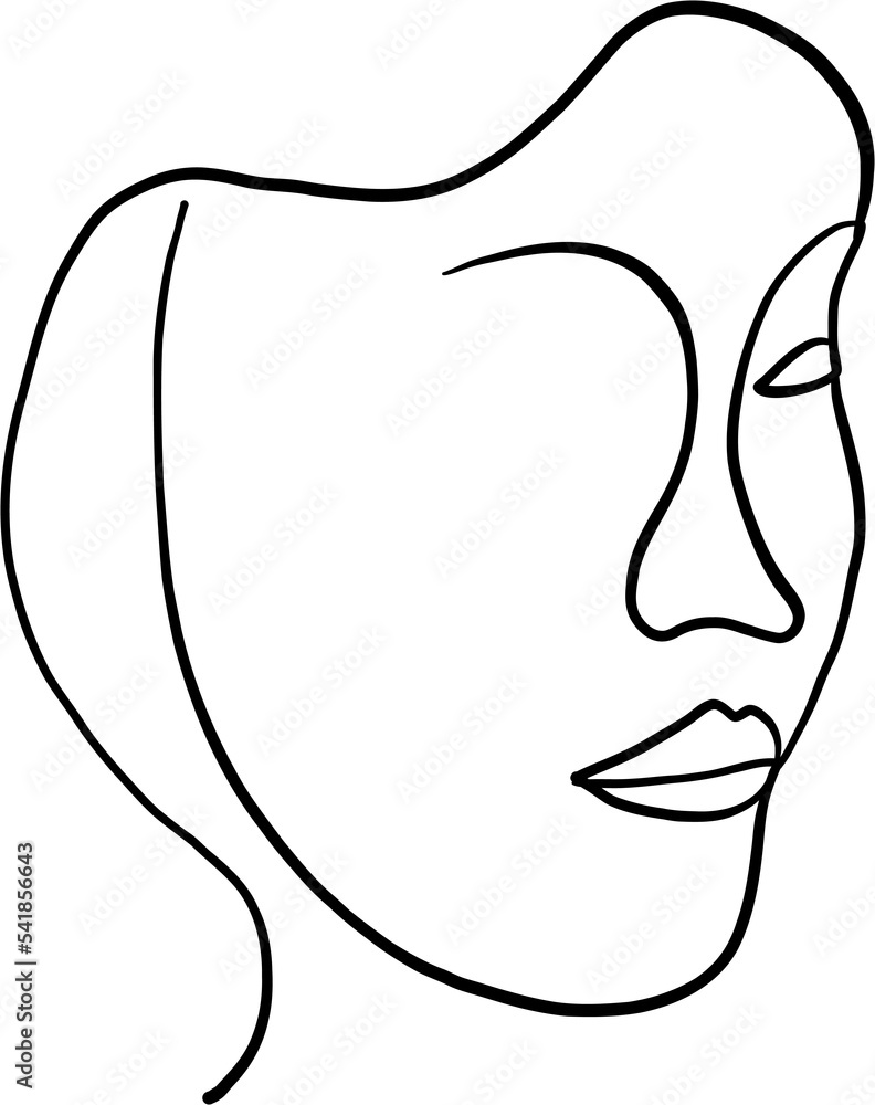 abstract woman face continuous freehand drawing. abstract woman face continuous freehand drawing.