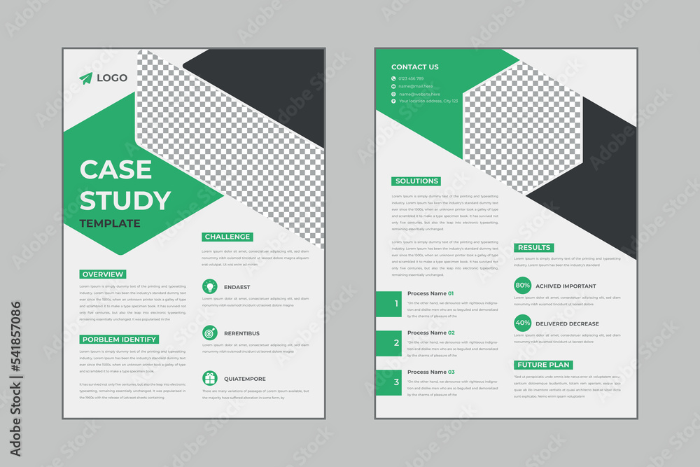 Case study flyer template design for corporate business project with ...