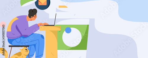 Living room home rest character scene flat vector concept operation illustration
