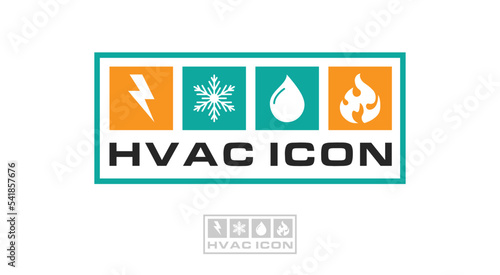 Professional hvac icon logo, cooling, heating, electrical, plumbing emblem badge premium quality, rectangular logo hvac, logo square hvac service