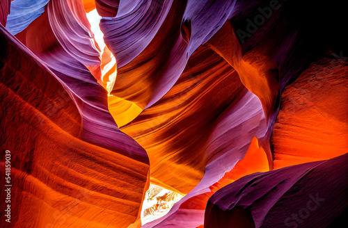 Wallpaper of the Antelope Canyon sandstone formations, Generative AI 