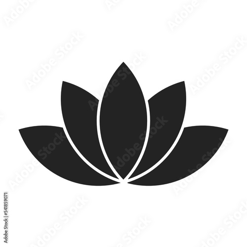 Simple lotus silhouette icon. Lotus flower symbol vector illustration 