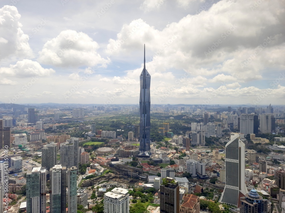 Fototapeta premium View of PNB 118 and the city of Kuala Lumpur