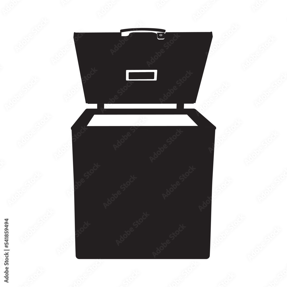 chest freezer fridge vertical icon black silhouette  