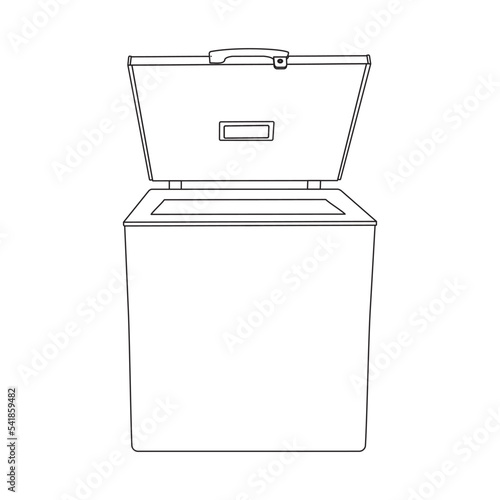 chest freezer fridge vertical icon black silhouette outline line drawing