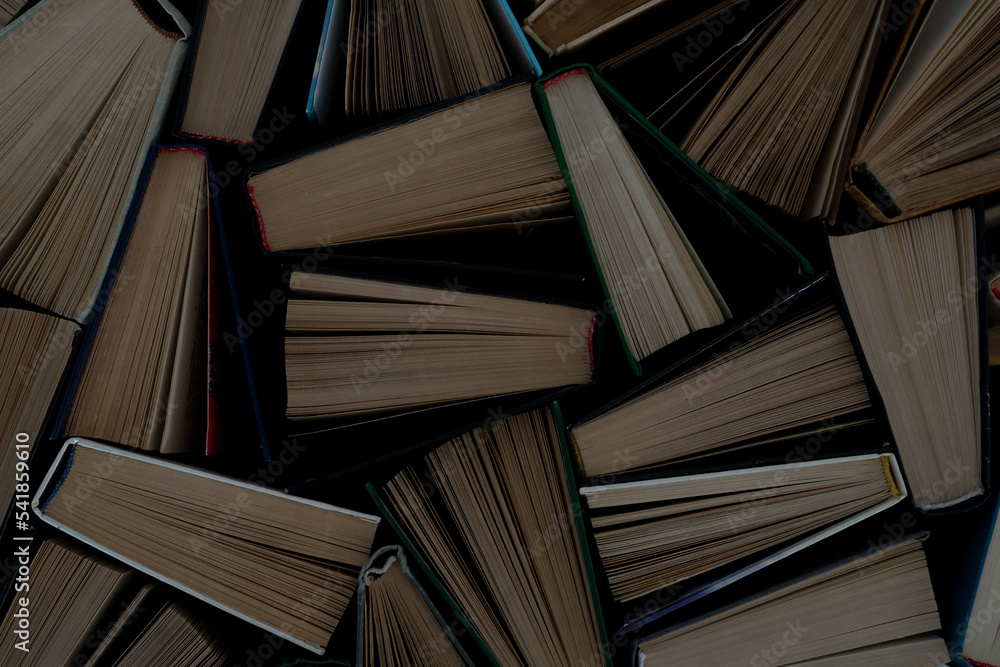 Fototapeta premium background from many books. Book view from above. reading culture. High quality photo