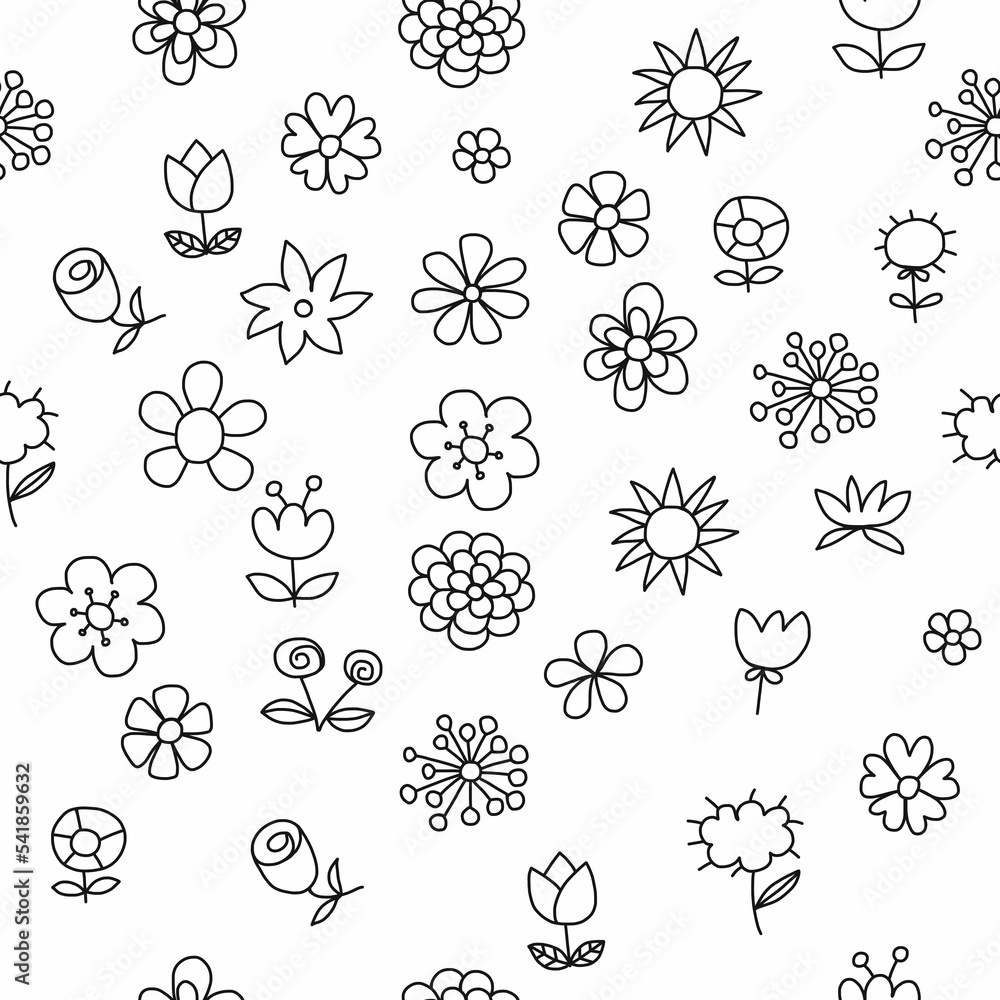 white minimal flower doodle seamless pattern white background vector illustration design white minimal flower doodle seamless pattern white background vector illustration design