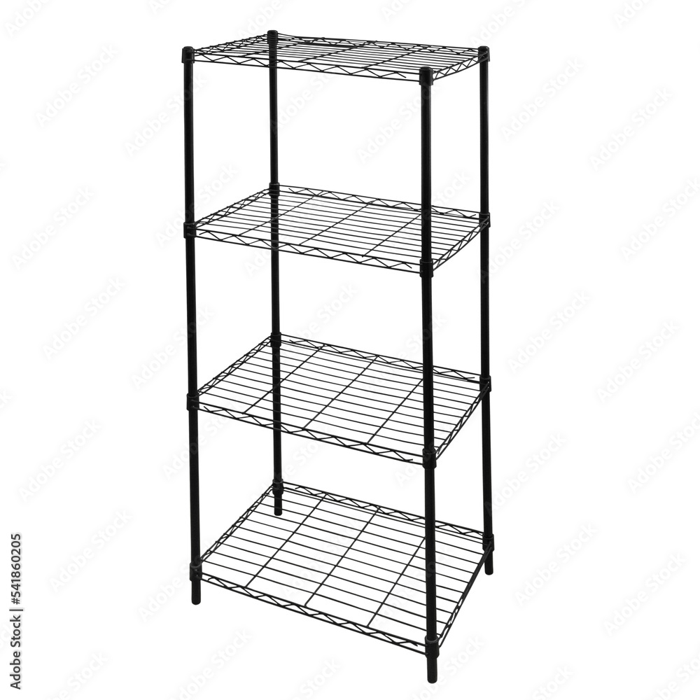 Metal bookcase. Isolated from the background. Interior item Stock Photo