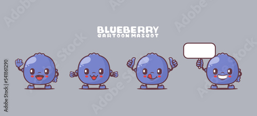 blueberry cartoon mascot. fruit vector illustration