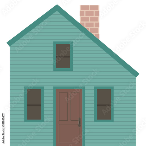 House clip art flat design.Saltbox house style.