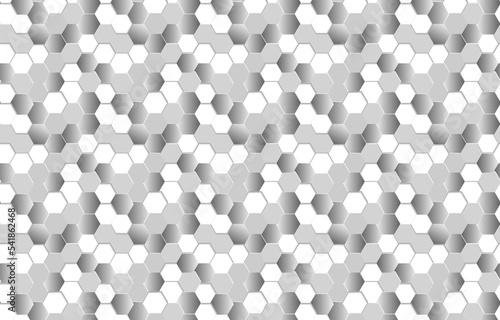 Futuristic honeycomb mosaic white and silver seamless pattern background. Realistic geometric mesh cells texture. Abstract white and silver vector wallpaper with hexagon grid. Modern style.