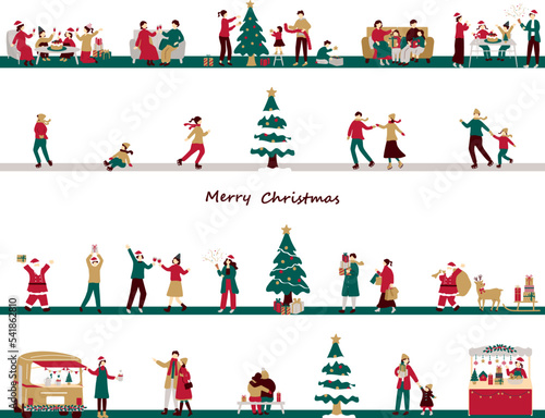クリスマスを楽しむ人達