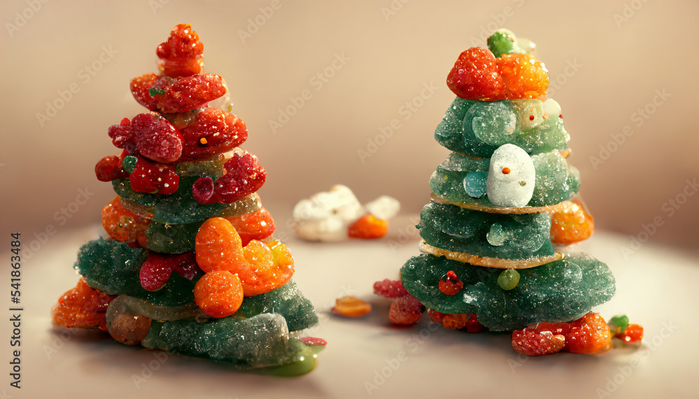 gummies christmas tree and decorations Stock Illustration Adobe Stock