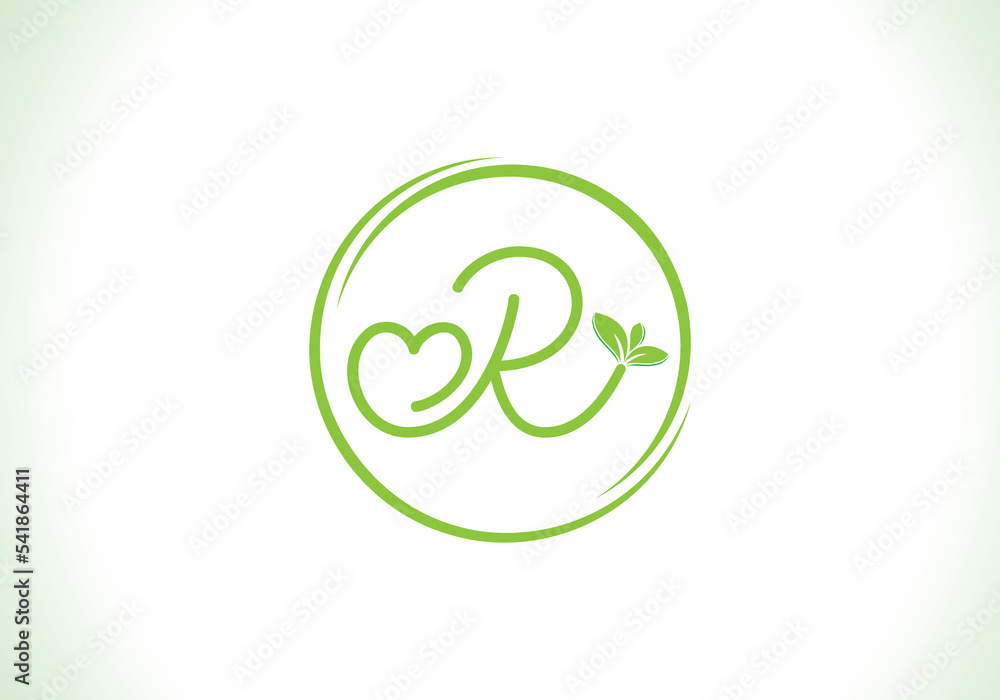 Love healthy and green nutrition leaf logo design with the letters. Green love leaf logo Love healthy and green nutrition leaf logo design with the letters. Green love leaf logo