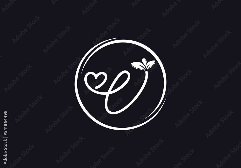 Love healthy and green nutrition leaf logo design with the letters. Green love leaf logo Love healthy and green nutrition leaf logo design with the letters. Green love leaf logo