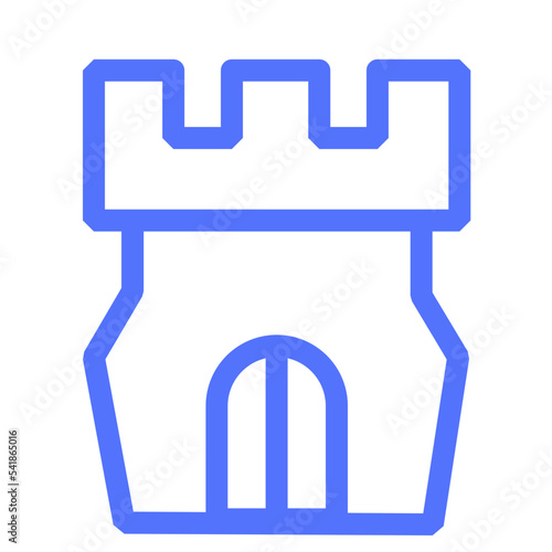 castle building tower fortress property line icon