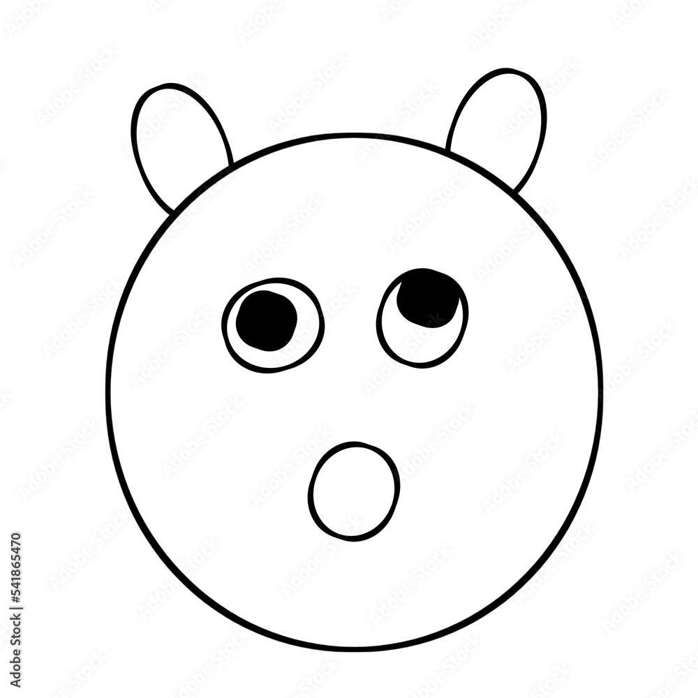 Illustrative black and white panda's head Illustrative black and white panda's head