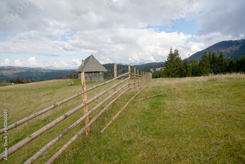 landscape with wooden fence