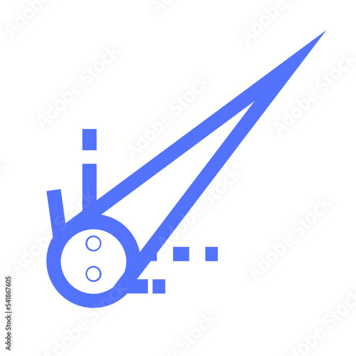 space comet meteor astronomy asteroid line icon