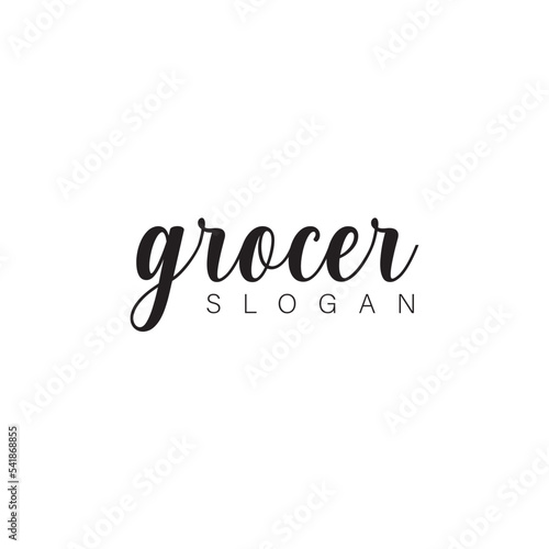 Grocer signature Black n White logo design 